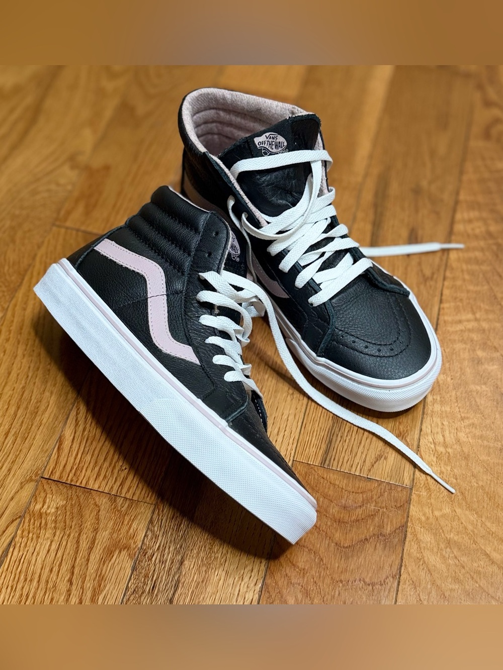 Men’s Size US 7.0 VANS Sk8 SKateboard   Shoe World’s #1 LEATHER , Women’s 8.5